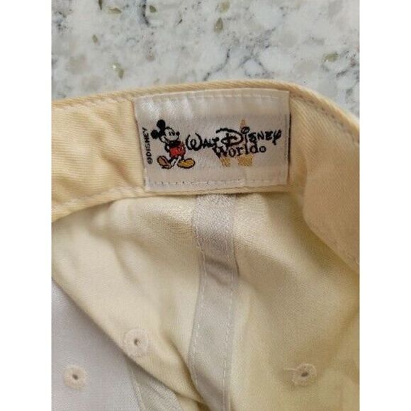 Disney Animal Kingdom Tan Real‎ Leather Bill Hat Adult One Size Adjustable - Picture 7 of 10